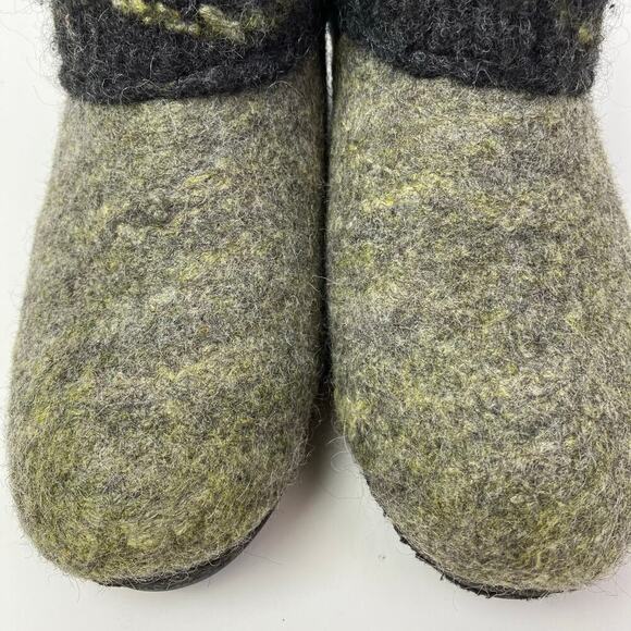 Woolen Clogs Handmade Felted Wool Slip-on Wedge Ankle Clogs Booties Sz 9.5-10 - Picture 4 of 16